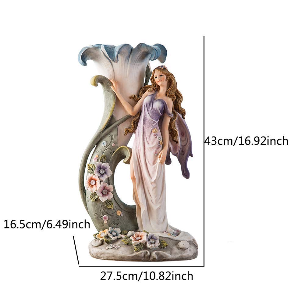 Blumen-Fee-Statue, Figur, Feengarten, Fantasy-Sammler, Skulptur, Ornament, Wohnzimmer-Dekoration (der große Baum daneben kann auch als Vase verwendet Werden) a/a