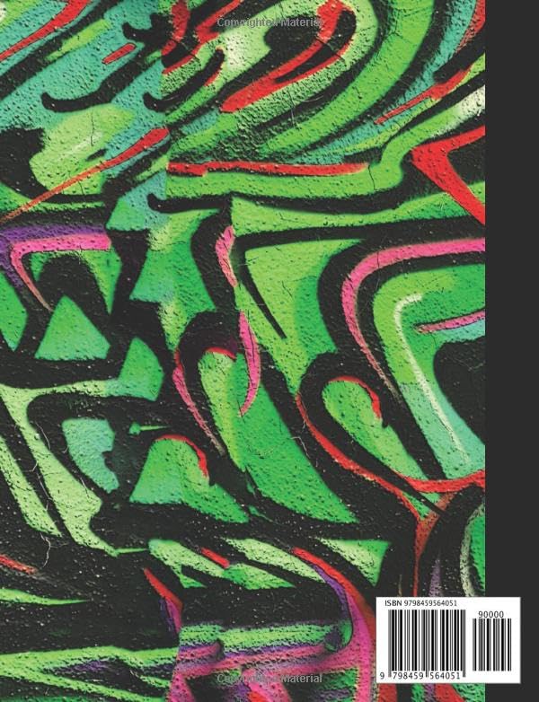 Green Graffiti Composition Book: 7.5 X 9.75 Notebook for Creative Writing, Note-taking, and Journaling | College-Ruled Lines | Cool and Colorful Abstract Urban Street Art Design | Blank Lined Journal image 3