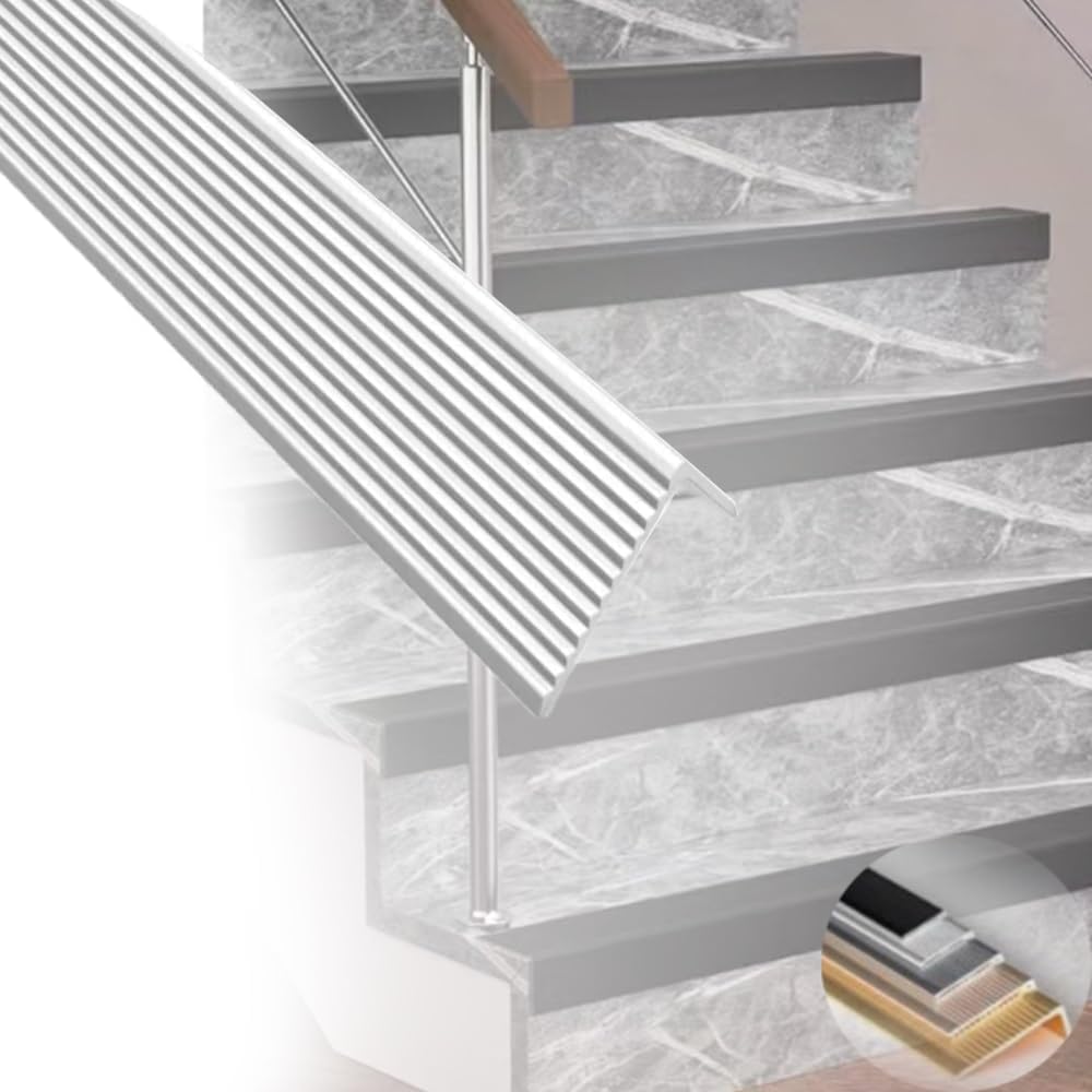 Protector de borde de aluminio 70x30 mm para escaleras del hogar
