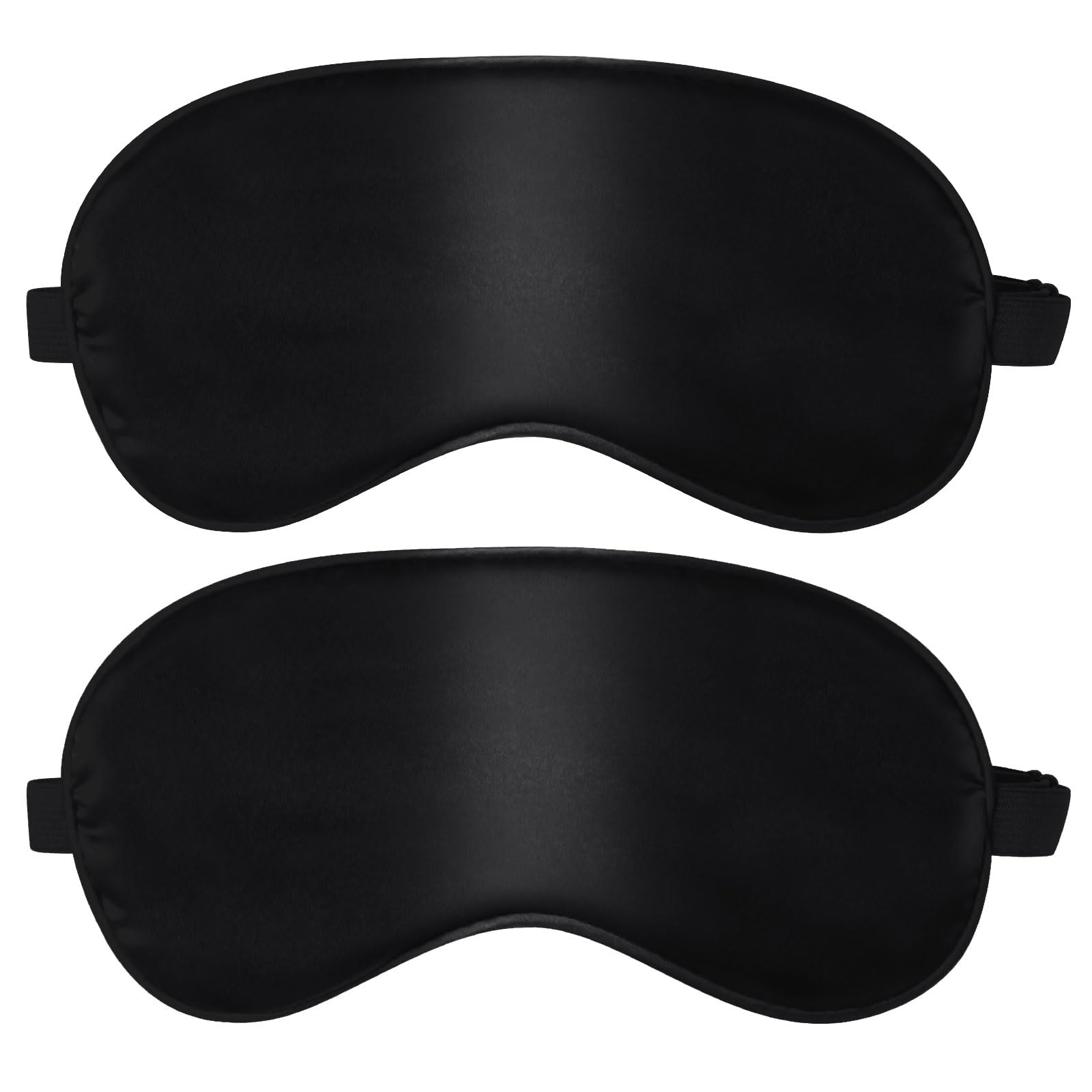 Brencco 2 Piezas Antifaz para Dormir, Sleep Mask Antifaz Dormir con Correa Elástica Ajustable Mascara Dormir, Tapa Ojos para Dormir para Hombre Mujer, Negro