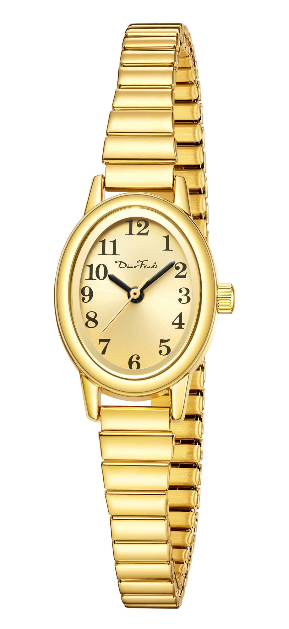 Diaofendi 3 Sizes (S/M/L) Small Gold Watches for Women - Fit 5"-8" Expansion Band, Valentine's Day Gifts for Mom Wife, Easy Read Ladies Quartz Watch, Water Resistant