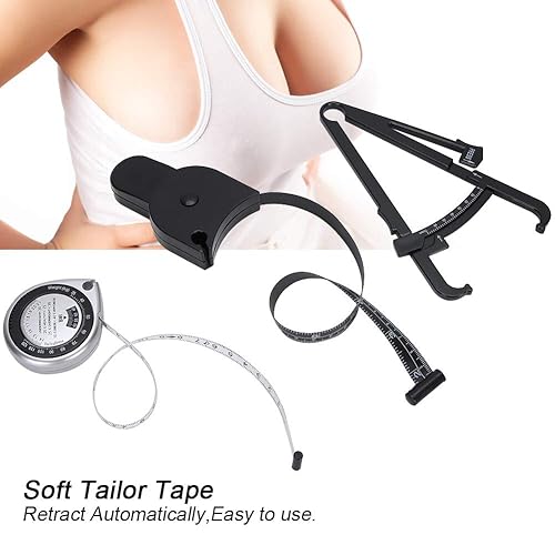 Miniatura 2 de Probador de grasa corporal, pinza de grasa para medir el cuerpo, cinta métrica para herramientas de medición de cintura, pierna y brazo