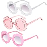 3 Pieces Kids Flower Sunglasses Toddler Girls Round Flower Glasses Baby Cute Sunglasses Outdoor Beach Colorful Eyewear