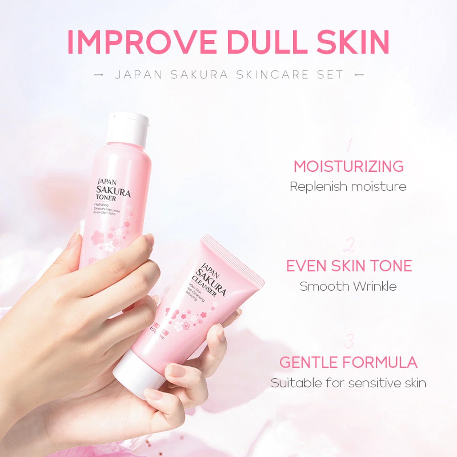 Skin Care Sets & Kits, Cherry Blossom Skin Care for Teenage Girls Skincare Gift Set including Cleanser, Toner, Serum - Image 4