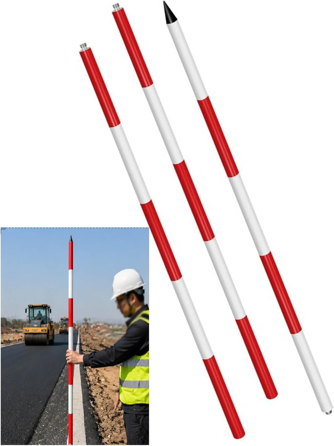 Wysoka dokładność Aluminiowy słup pomiarowy do oznakowania budowy na miejscu(9.84ft/300cm)