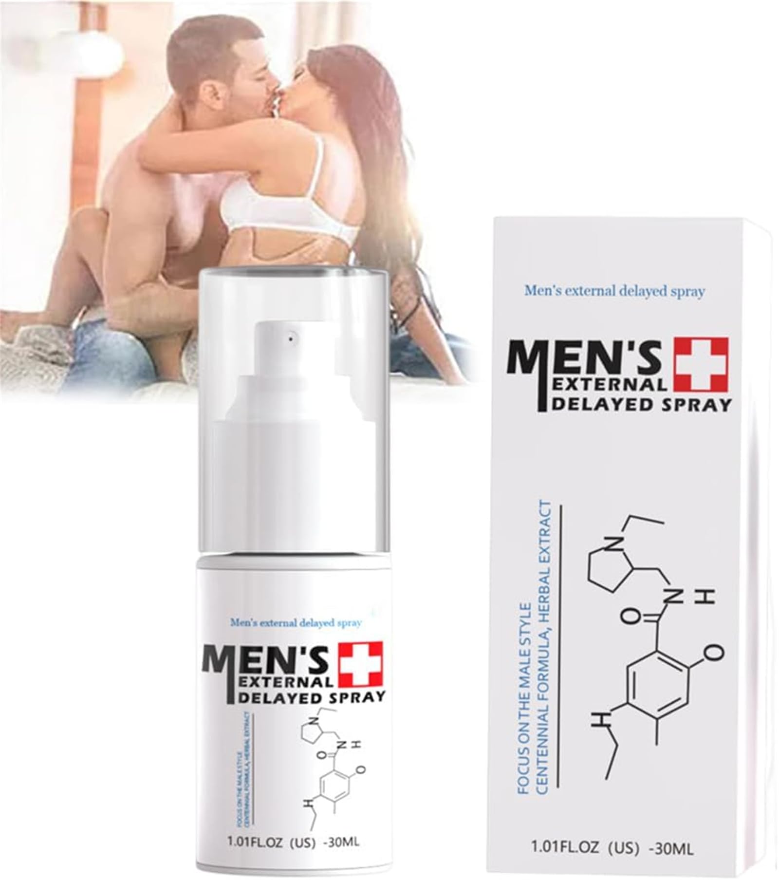 Men's External Delay Spray for Long Lasting Strength and Energy - All Night Powerful Massage