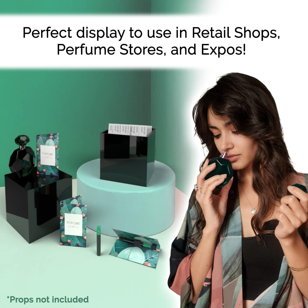 7 Inch Acrylic Display Box with One Open Side Black Versatile Square Plastic Merchandise Storage Bin or Retail Product Riser by Marketing Holders