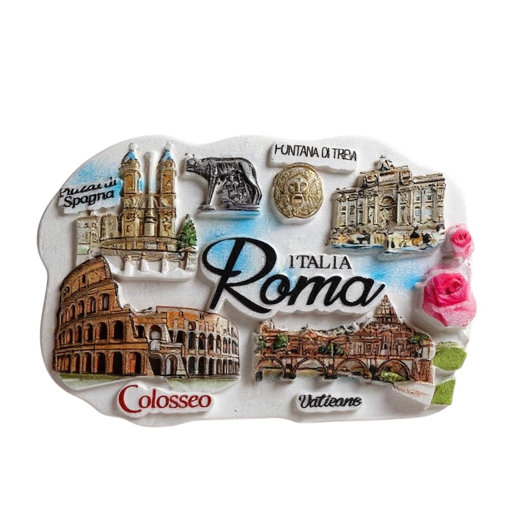 Weekino Ornamento Di Natale Colosseo Roma – Decorazione Albero In Ceramica 7,2 Cm – Souvenir Viaggio Italia, Doppia Faccia, Con Corda E Sacchetto - 3