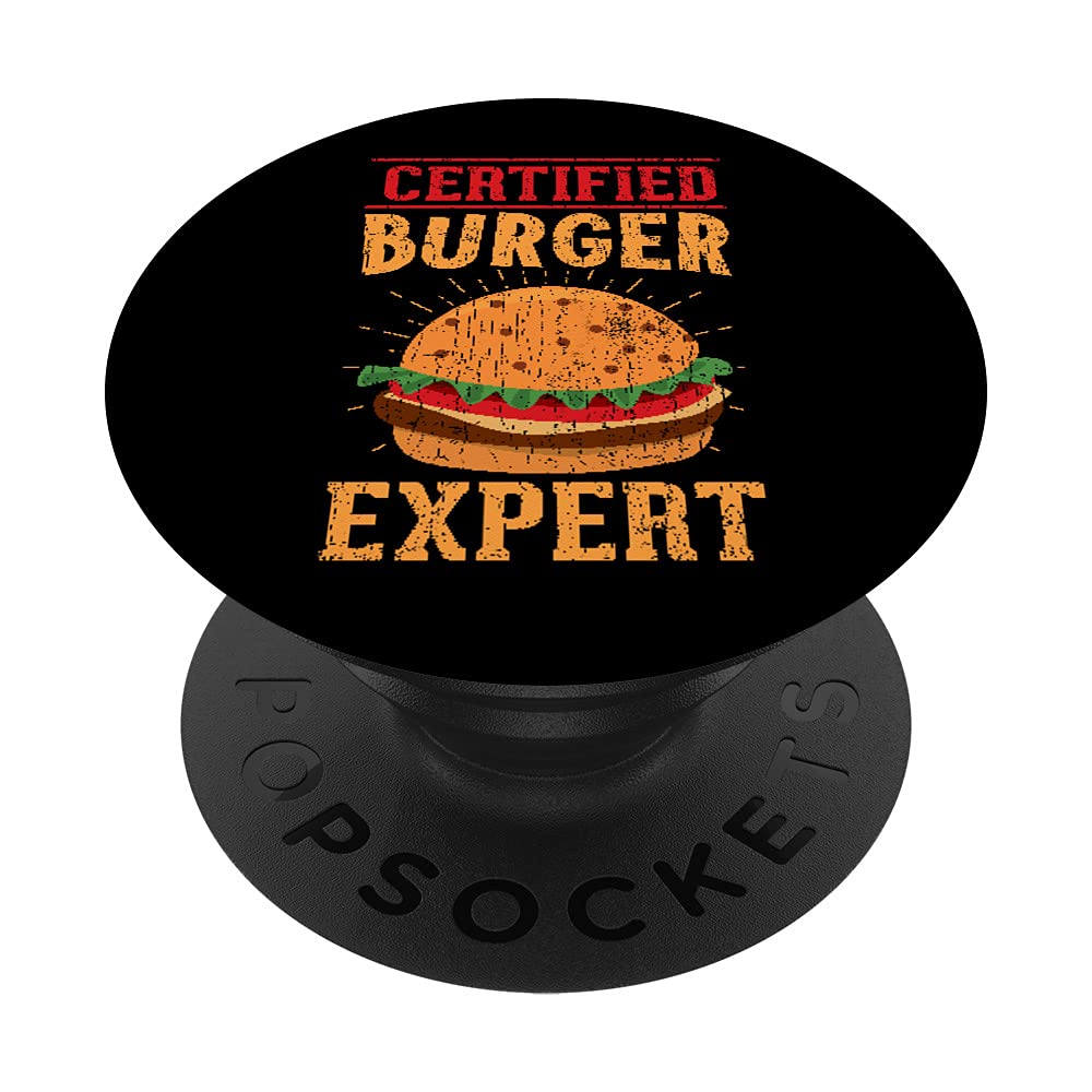 Burger Expert Funny Hamburger Cheeseburger Graphic PopSockets Swappable PopGrip