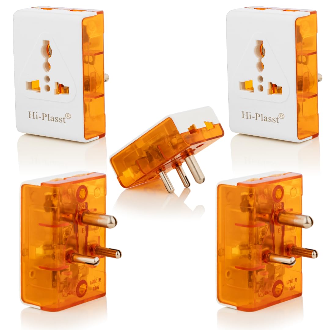 Hi-Plasst (5 Pieces) 6A 3 Pin Socket - Multi-Purpose Travel Adapter with Universal Socket & Extension, White | Compact & Portable-image-13