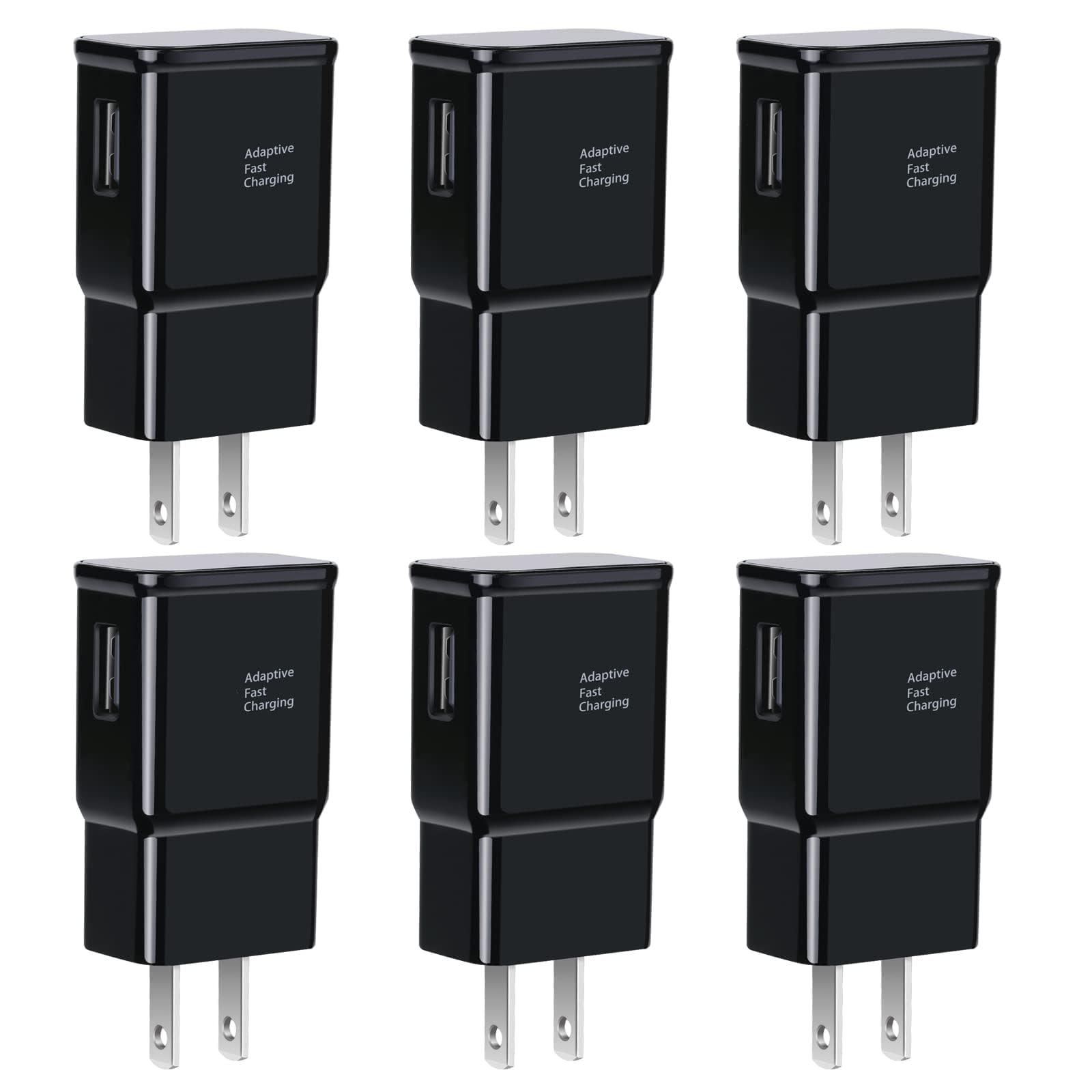 6-Pack USB Charger Fast Charging Block Android Phone Rapid USB Wall Charger Compatible with Samsung Galaxy S21 S20