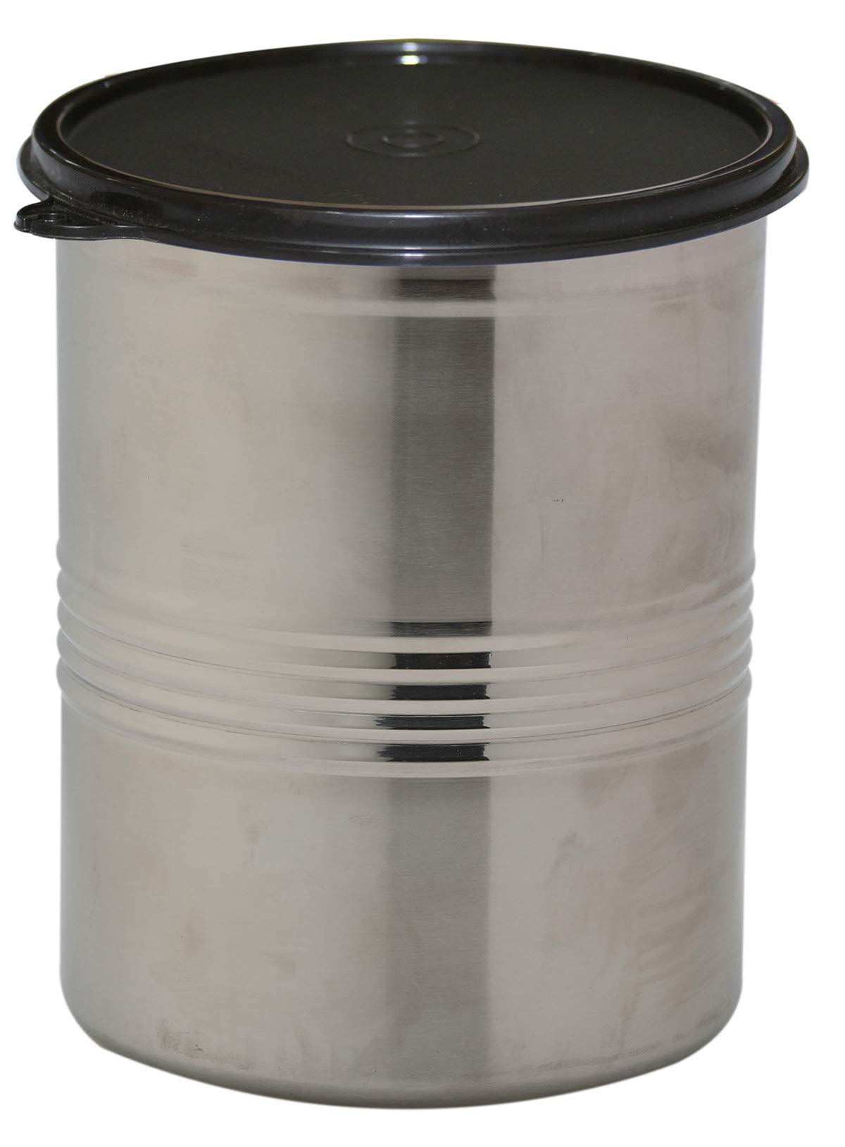 Signoraware Modular Steel Container Round 1500ml, Set of 1, Black