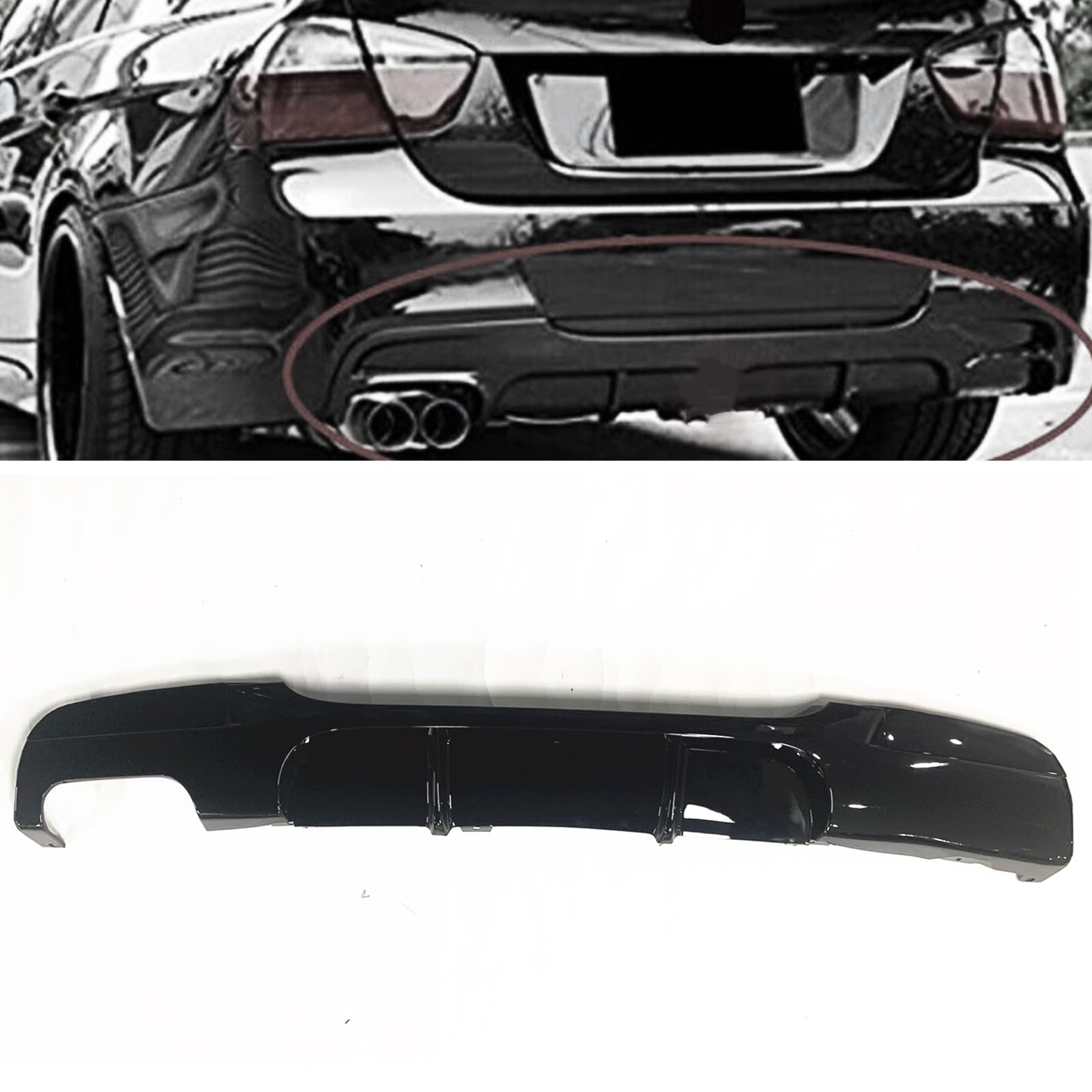 Dyfuzor tylnego zderzaka warga W/O światło do BMW 3Ser E90 E91 M Sport 2005-2012 czarny