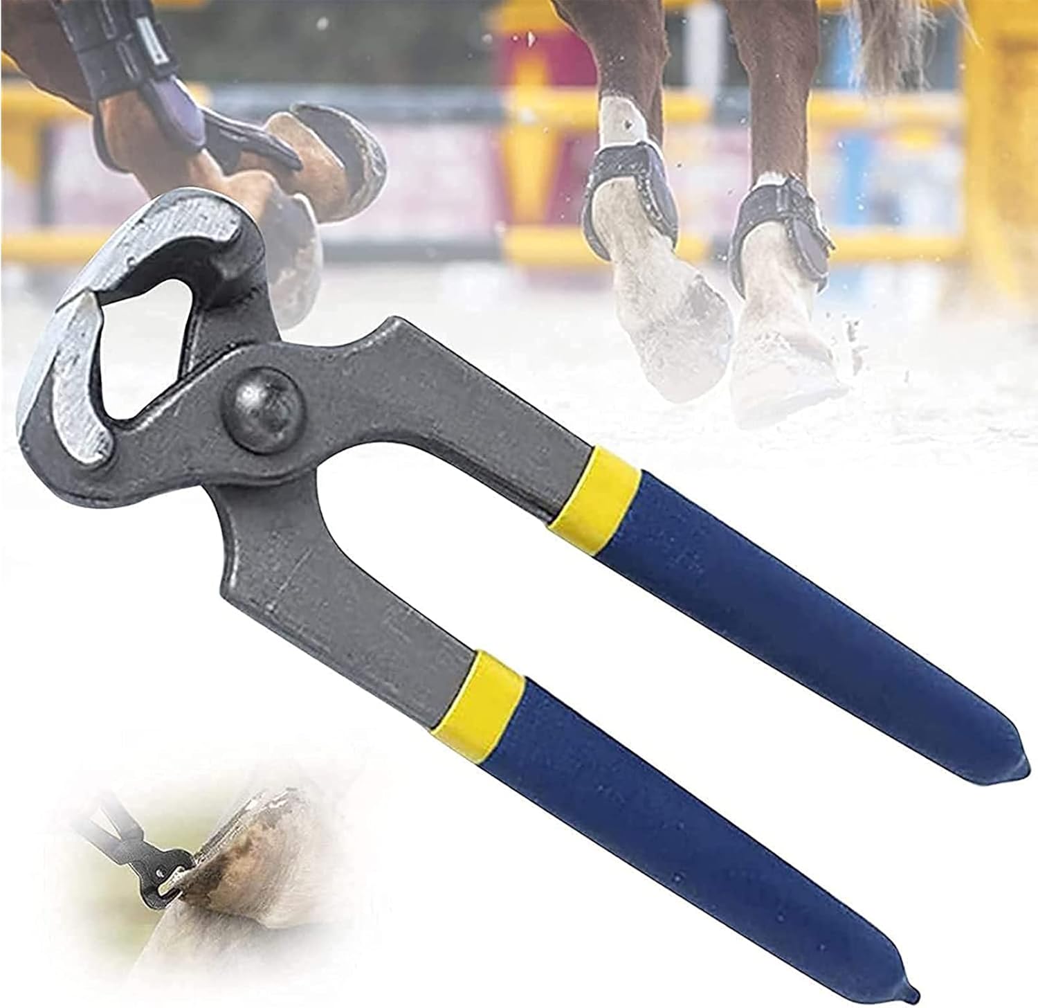 8" Farrier Hoof Nippers - Heavy Duty Trimming Shears for Goats, Sheep, Pigs, Cattle & Horses - Ergonomic Rubber Grip Nail Clippers for Precise Hoof Care