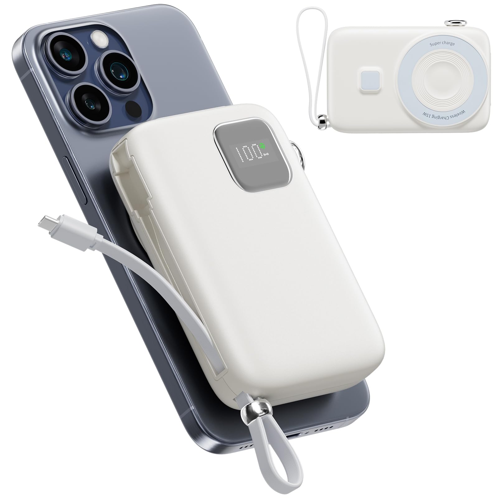 Amazon | モバイルバッテリー 軽量 小型 【10000mA大容量・MagSafe対応