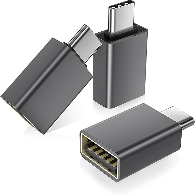 Basesailor USB C à USB Adaptateur 3Pack,USB à USBC Adaptateur de convertisseur de câble de type C Homme à USBA 3.0 Femelle Thunderbolt 5 4 3 OTG pour iMac,MacBook Pro,Pommes iPhone 17 17e 16 15,iPad Air Mini,Galaxy S26