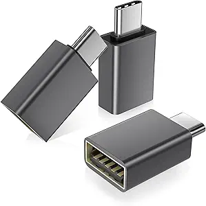 Basesailor USB C to USB Adapter 3 Pack,USBC Male to A Female 3.0 OTG MacBook Pro/Air USB Adapter,Type C Thunderbolt 4 Converter for Apple iPhone 16 15,Mac,iPad,Microsoft Surface,Samsung Galaxy S25 S24