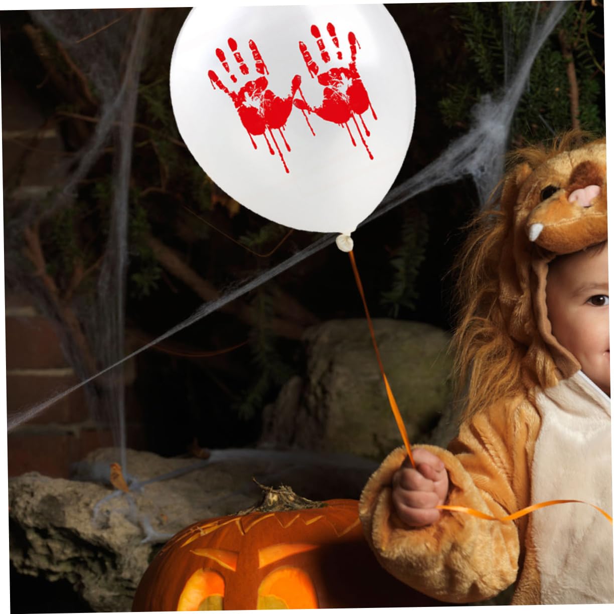 Abaodam 60 Pezzi 12 Palloncini Di Halloween Decorazione Impronta Di Mano Impronta Palloncini Set Paillettes Rosse Coriandoli 12 Pollici Decorazioni Per Feste