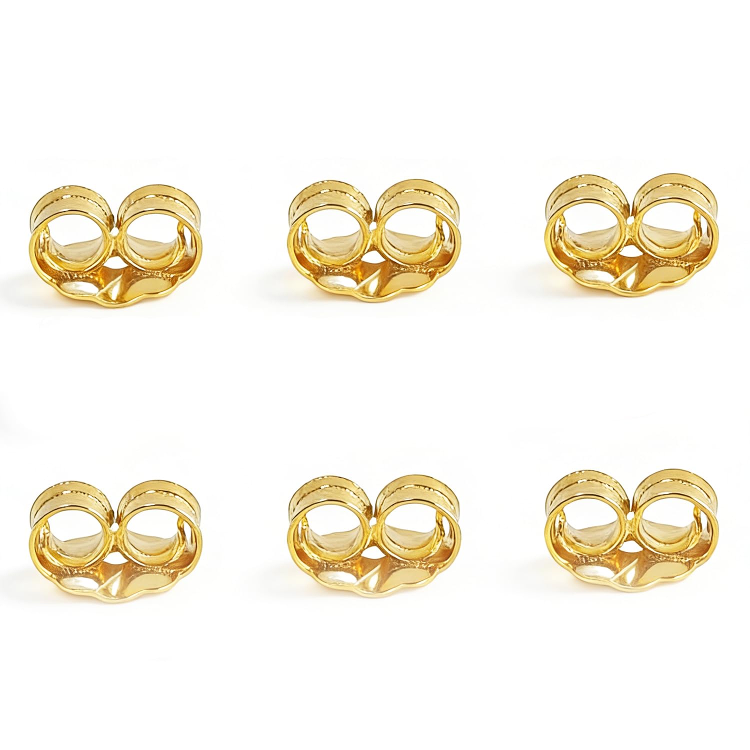 Orgrimmar 14K Gold Plated Earring Backs Yellow Ear Locking for Stud Ear Rings (3 Pairs)
