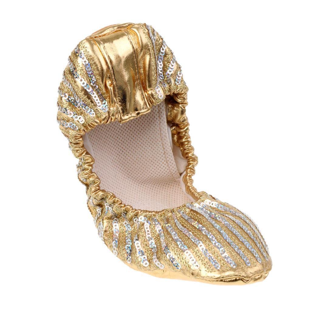 Sharplace Paire Chausson de Danse Orientale en Paillette Semelle PU Souple Chassure Ballet Fille