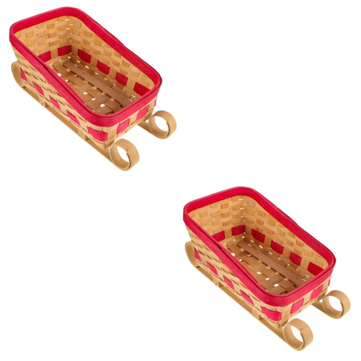 Amosfun 2St exquisiter Schlittenschmuck weihnachtlicher aufblasbarer schneemann Schlittenverzierung weihnachtsbasteln weihnachts basteln Weihnachtsschlittendekoration rot
