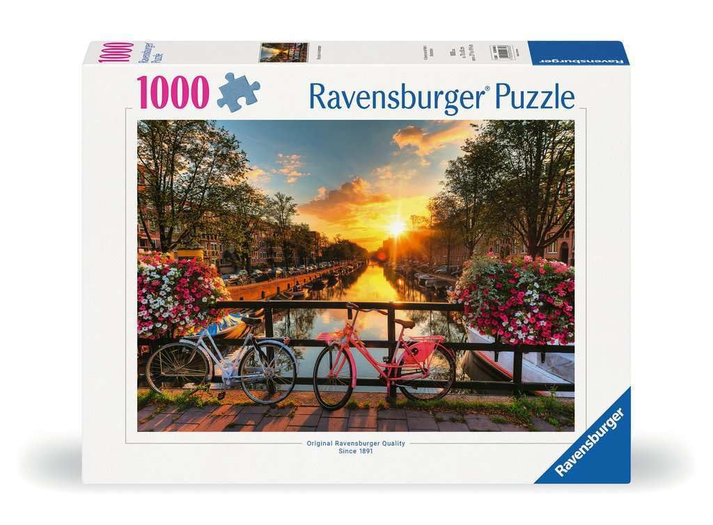 Ravensburger Amsterdam'da Bisikletler Yetişkinler için 1000 Parça Yapboz - 12000662 - El Yapımı Aletler, Almanya'da Üretilmiştir, Her Parça Birbirine Mükemmel Uyar