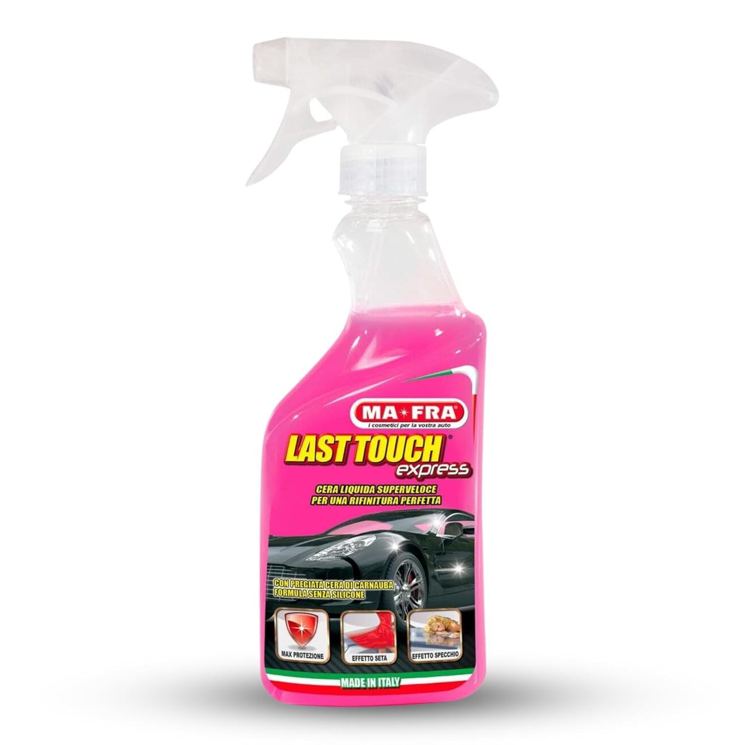 Mafra, Last Touch Express 2.0, Liquid Car Body Wax, Cleaning and Protective Action, Mirror Effect, Silk Effect, Non Greasy, Non Ruining Car Body and Plastics, 500 ml