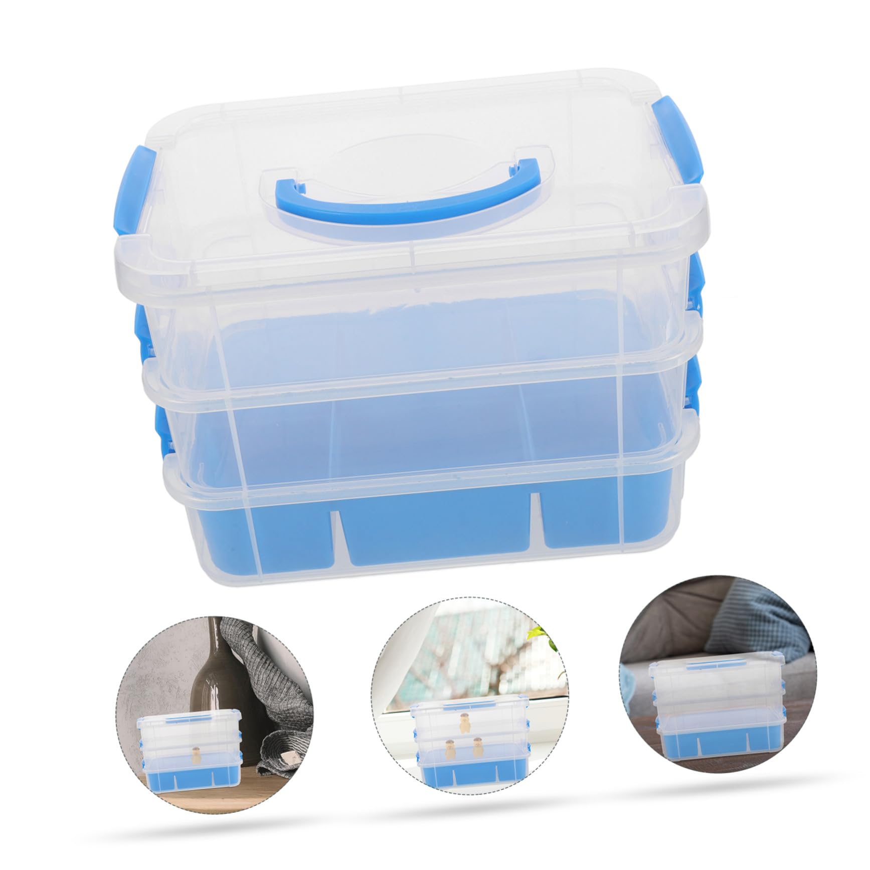 Stapelbare Kunststoff aufbewahrungsbox mit Fächern Vielseitiger für Bastelbedarf Puzzles und Kleinteile Robust und Transparent für Schule und Zuhause