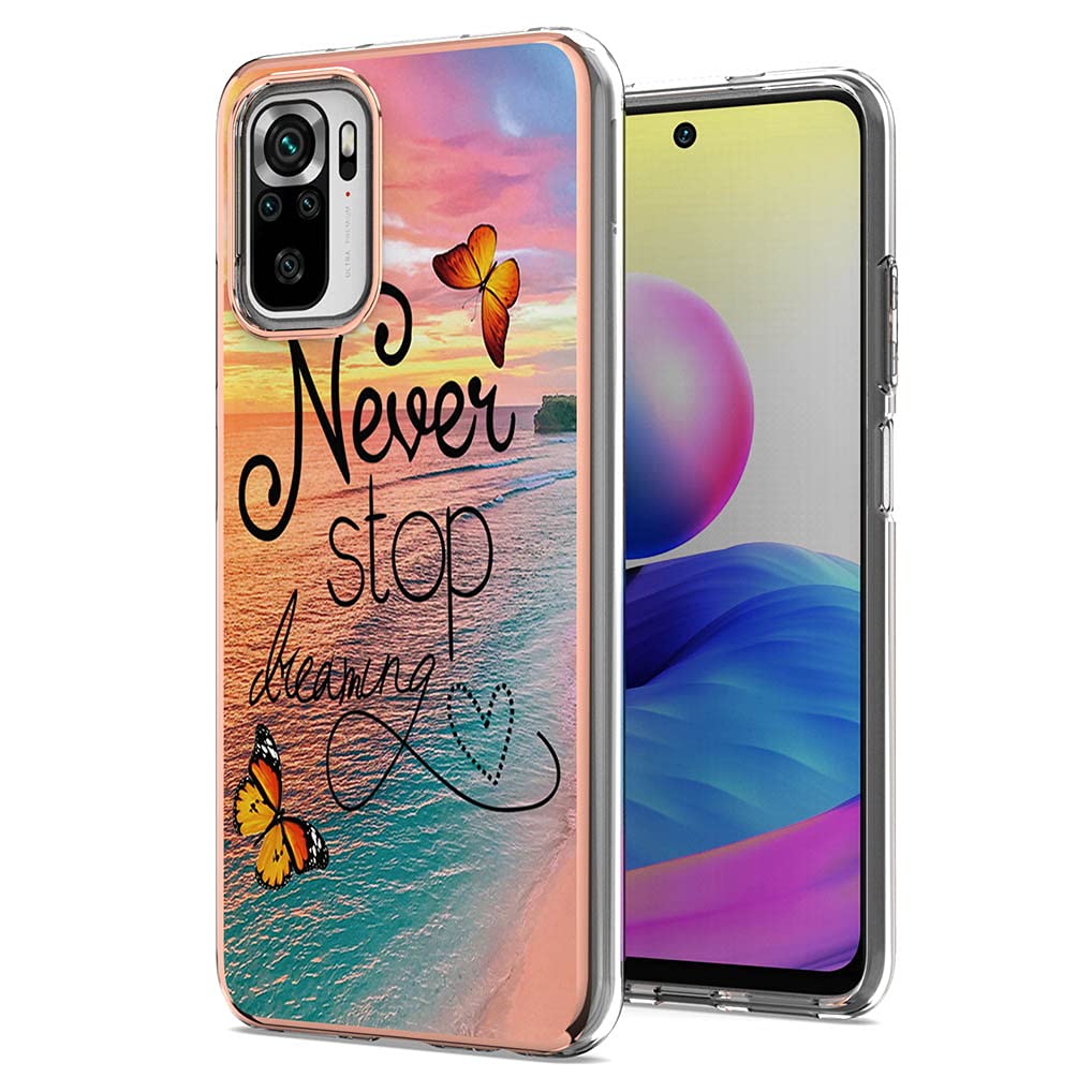 ZTOFERA Custodia per Xiaomi Redmi Note 10 4G / Note 10S (6,43), Pianeta Stella Universo Modello Antiurto Protettiva Opaca Rigida PC Posteriore con Silicone Bumper Bianca