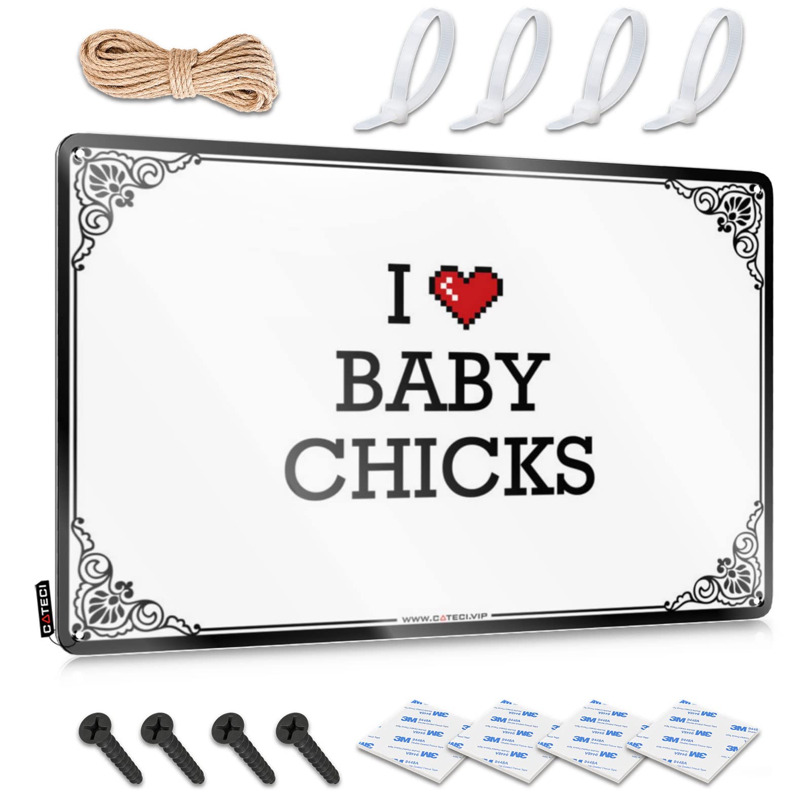 I Love Baby Chicks Outdoor Farmhouse Decor Scandinavian - Plaques Custom Vintage Wall Art(20X30CM)