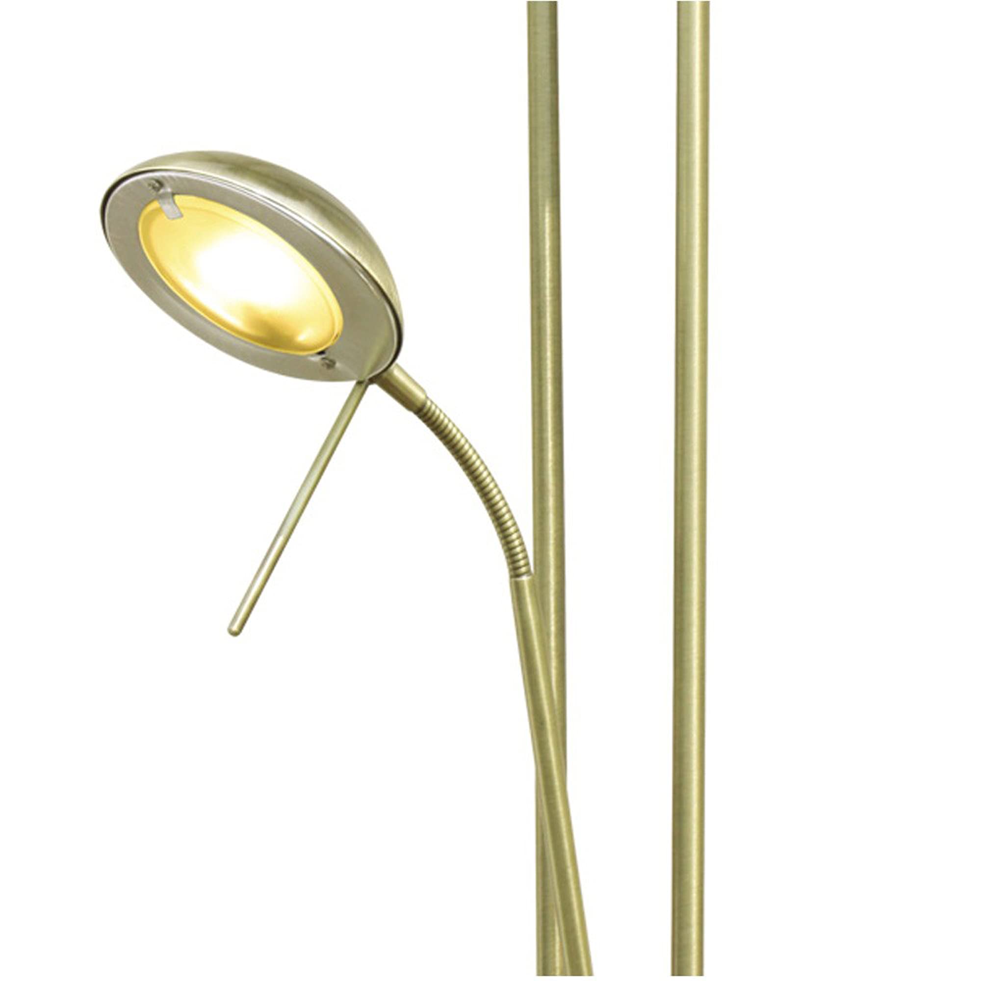 wonderlamp Lámpara de pie LED Olimpia Cuero (18W+5W). Brazo flexible para lectura, Luz regulable