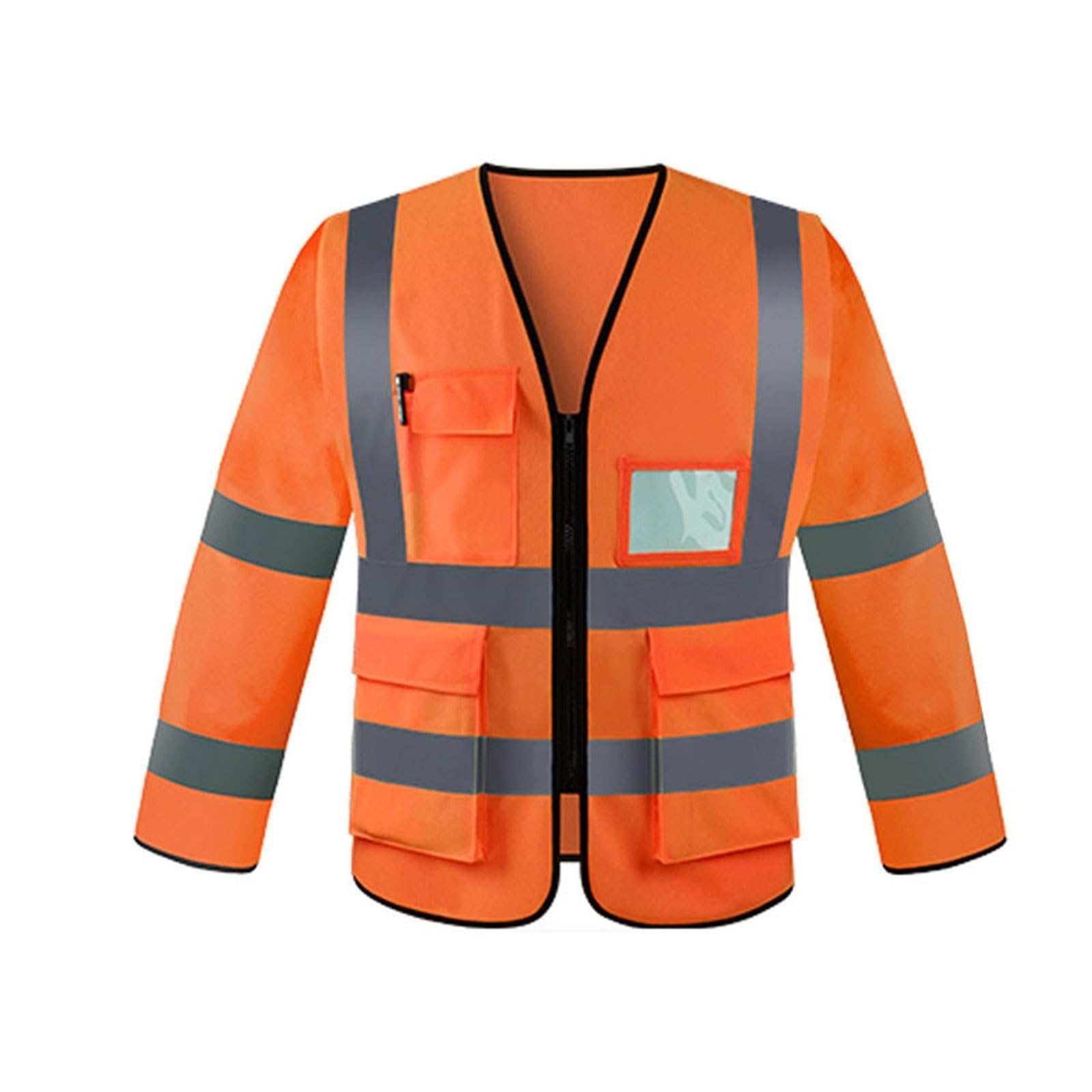 Chaleco reflectante de alta visibilidad, Chaleco de alta visibilidad Manga larga Reflectante Ropa trabajo sanitaria unisex Multicolor M