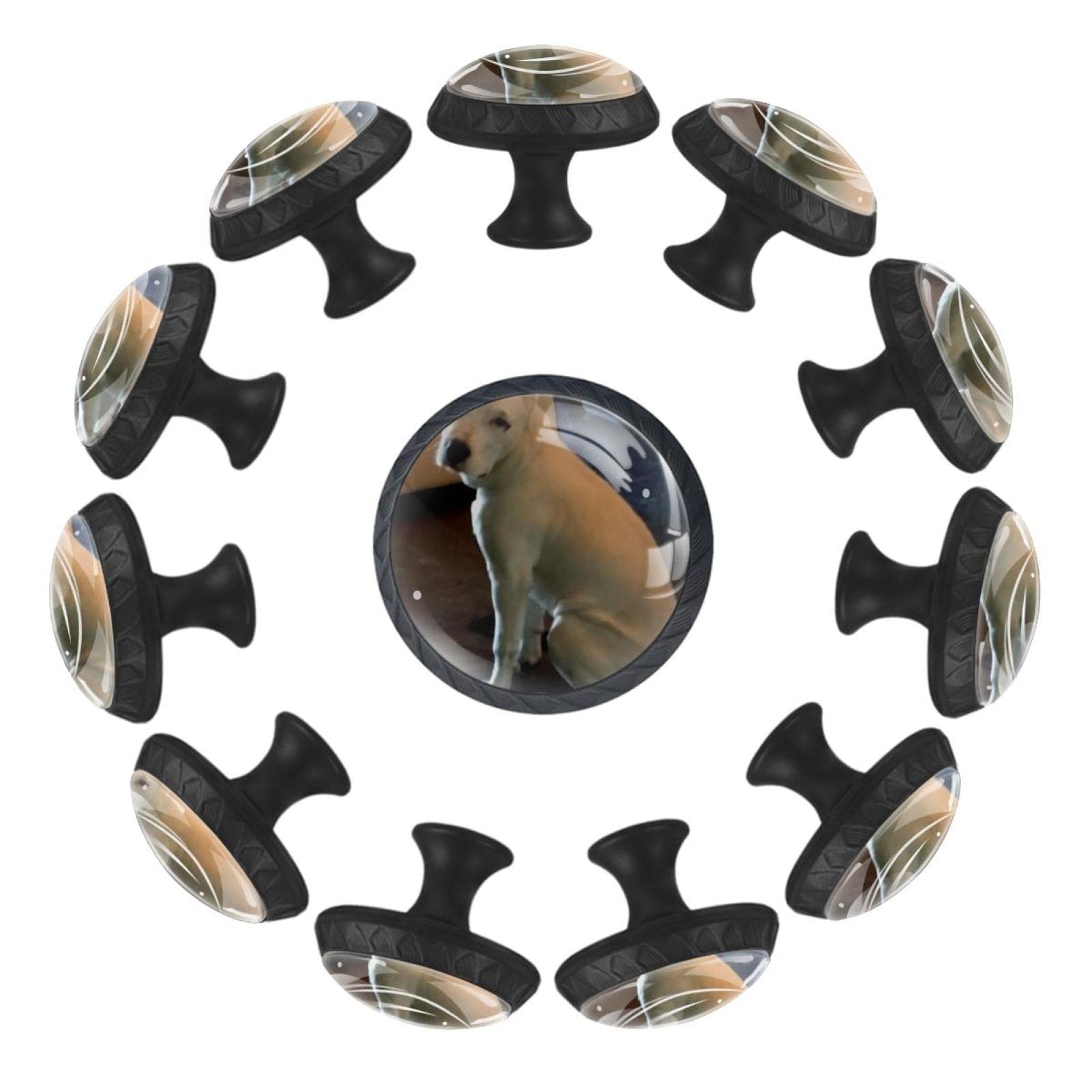 Boutons de tiroir animal motif chien blanc pour poignées de commode faciles à poser