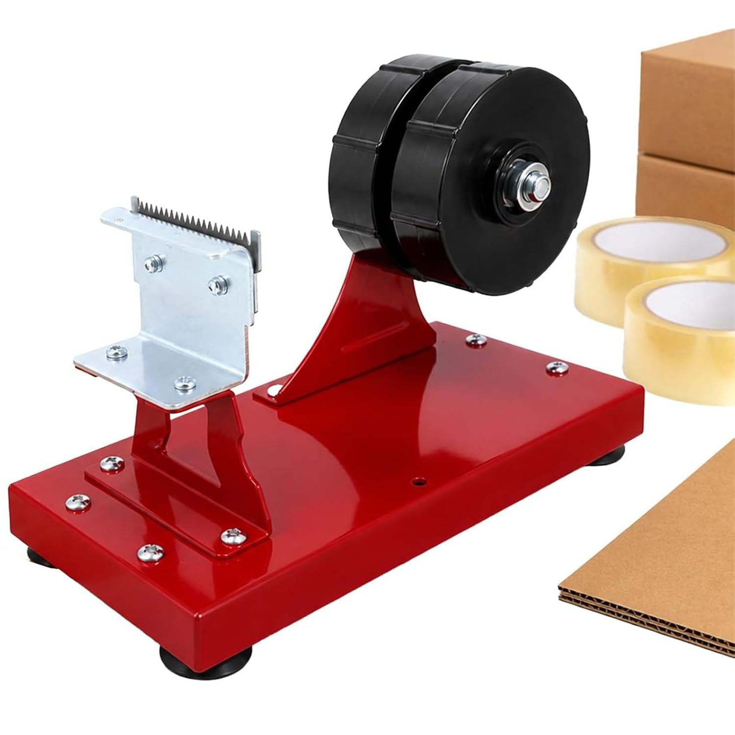 Dispenser Di Nastro Adesivo Da Tavolo, Taglierina A Doppio Rullo, Larghezza Di Taglio 6 Cm, Con Base Antiscivolo, Dispenser Di Nastro Adesivo Resistente Per Imballaggio, Ideale Per Magazzino,