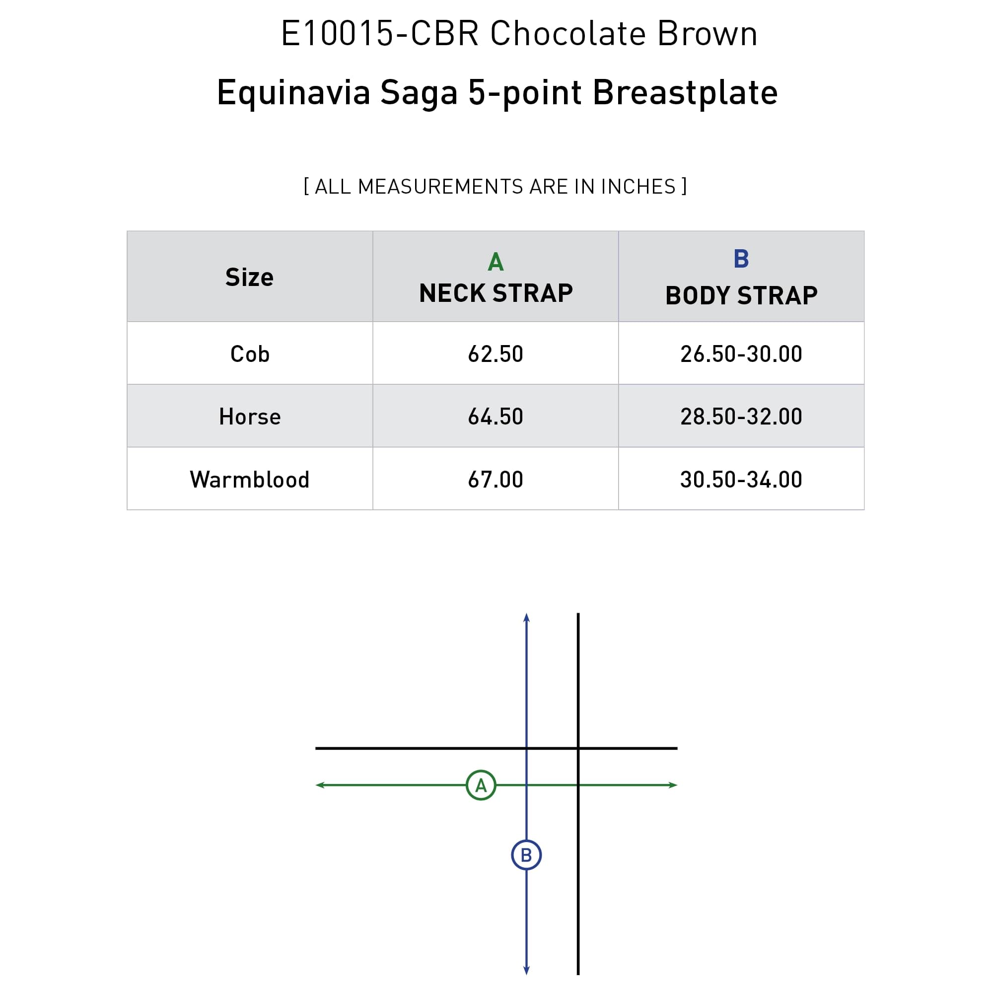 Equinavia Saga 5-Point Breastplate - Chocolate Brown - Warmblood