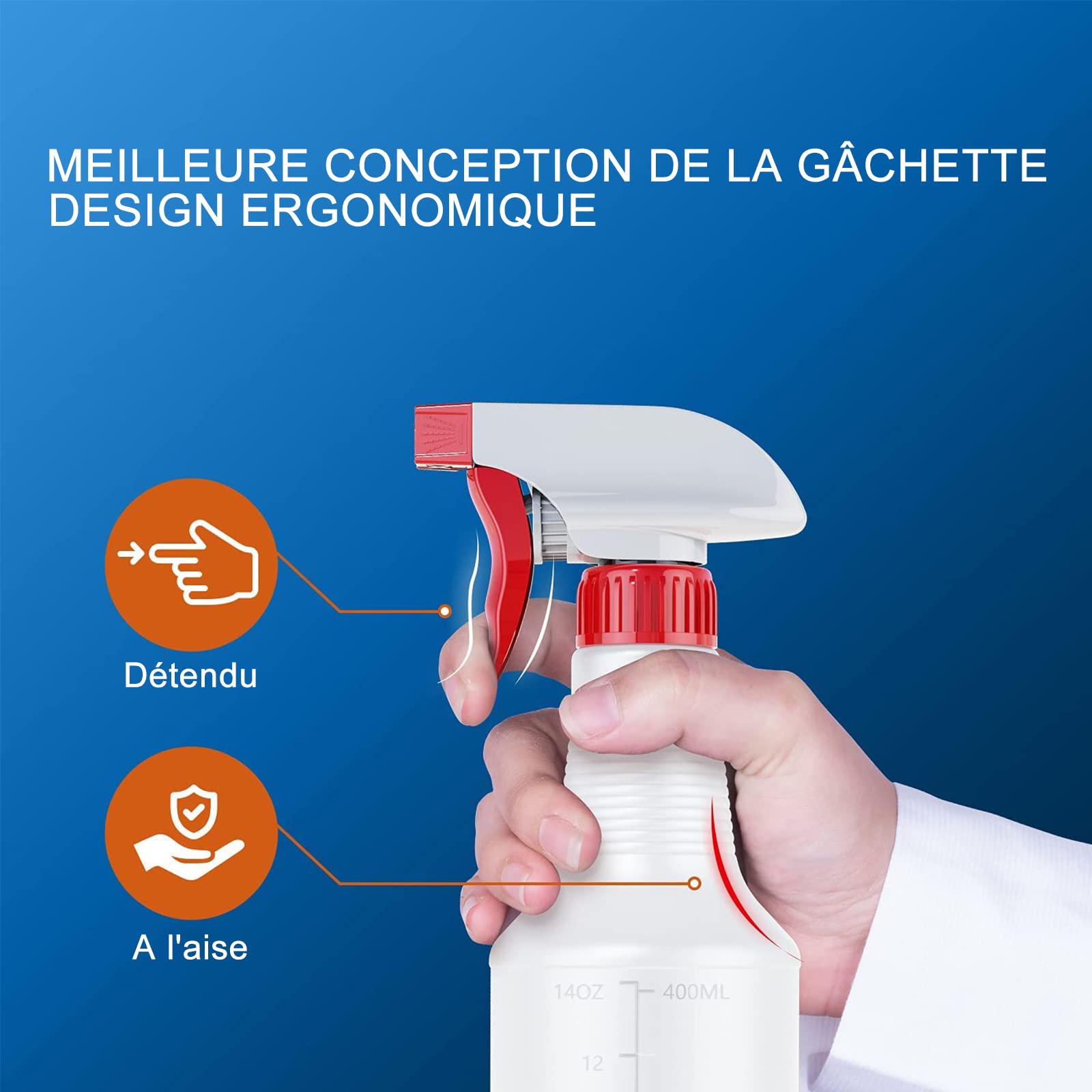 Flacon pulvérisateur avec tête de pulvérisation rouge 600 ML
