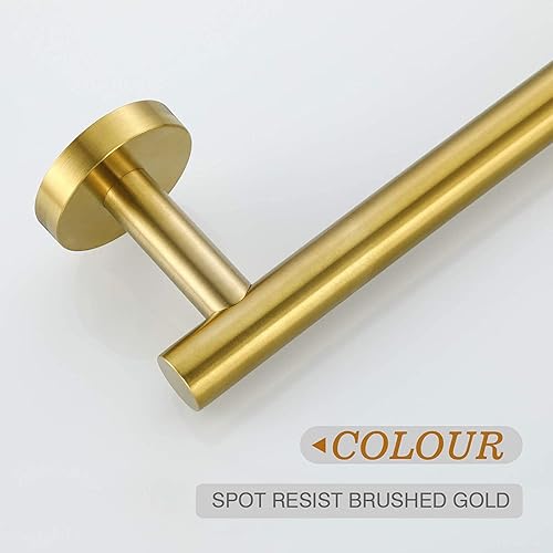 Miniatura 9 de USHOWER Juego combinado de toallero y toallero de 24 pulgadas oro cepillado 2 piezas