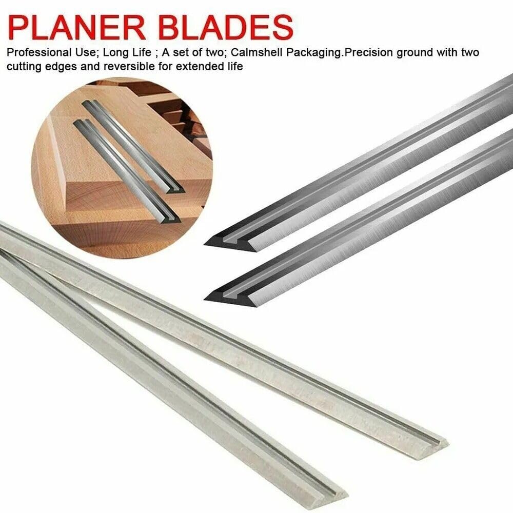 Lot De 2 Lames De Rabot De 82 Mm Pour Black & Decker X24192, KW715, KW710, DN710, BD710, BD713 - Réversibles Et Jetables - 3