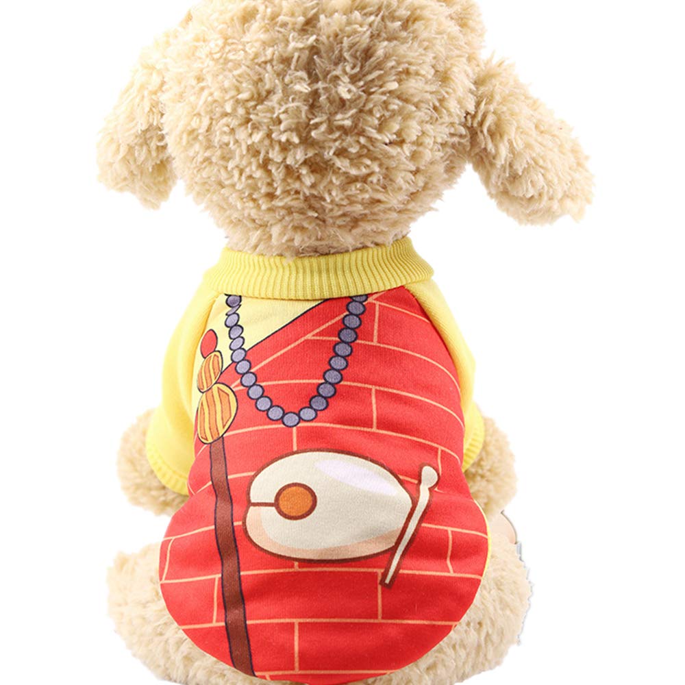 FANSU Pet Halloween Costume Dog Cat, Pumpkin Costume Puppy Cosplay Clothes Design Creative Funny Warm Outfits Pullover Animal Costumes Apparel (M,monk)