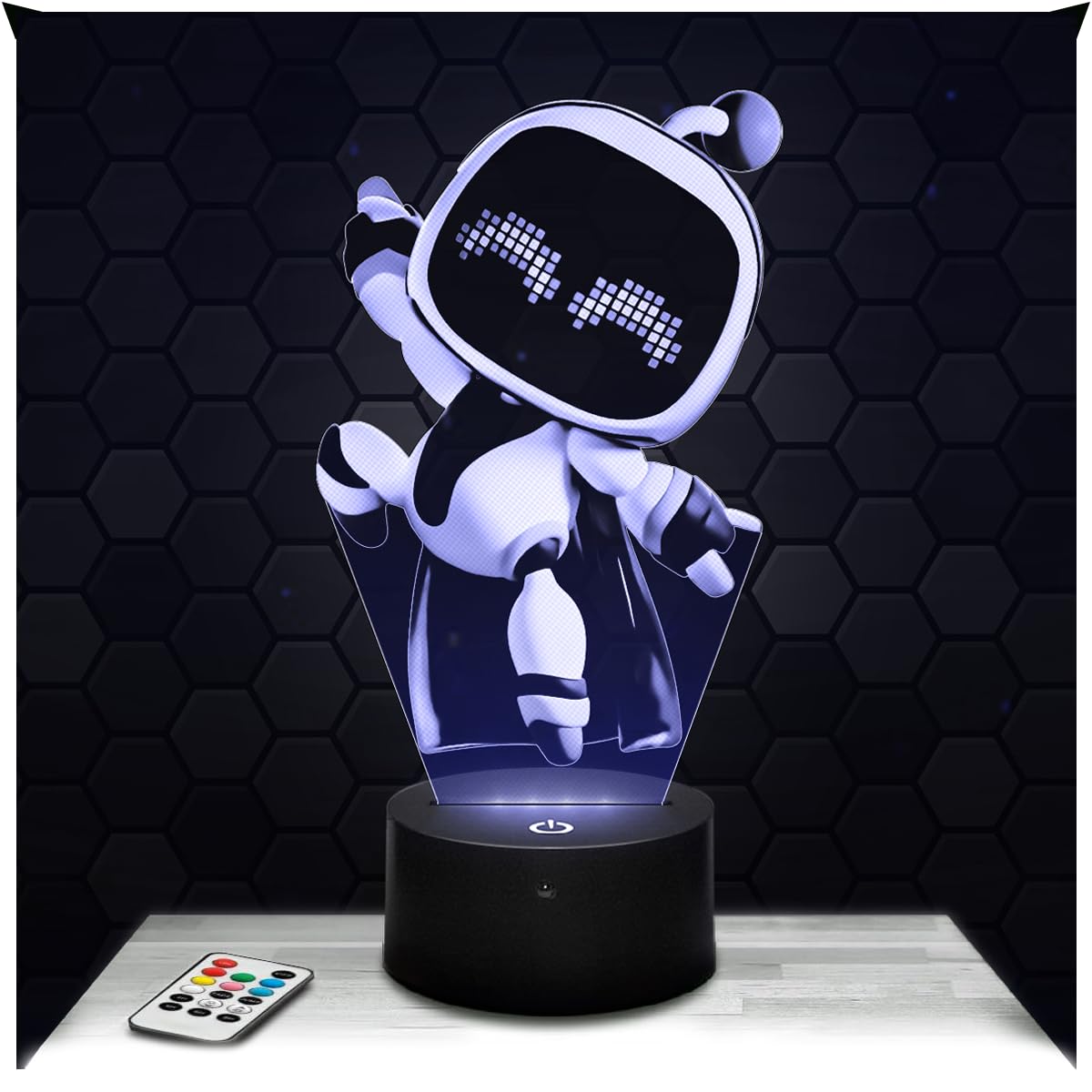 Lampephoto.fr - 3D Astro Lamp, Video Game Geek Gift for Men, Gamer, Touch LED Night Light, 3D Hologram Effect, Christmas Birthday Gift Idea for Men and Women, Bedroom Decoration Object