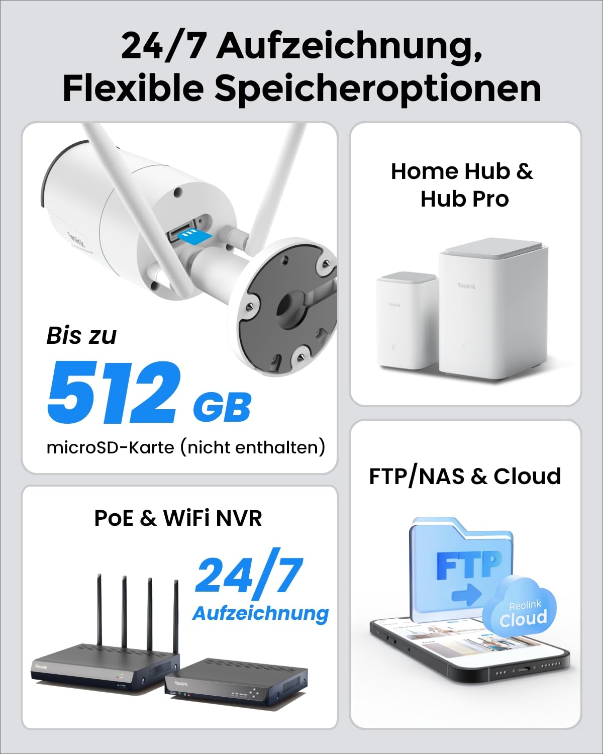 Reolink 5MP WLAN Kamera Outdoor, 2,4GHz/5GHz WLAN CCTV IP Kamera Aussen mit Person/Auto/Tiererkennung, IP67 Wetterfest, Nachtsicht, Bewegungsmelder, SD-Kartenslot, Zeitraffer, Außenkamera RLC-510WA