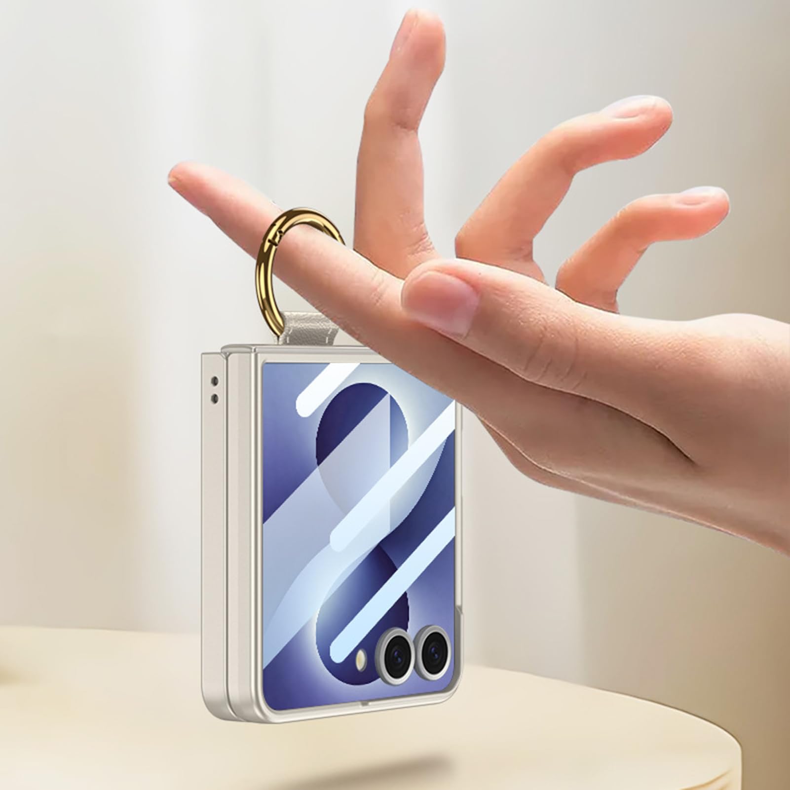 Cienkie etui do Samsung Galaxy Z Flip 8, ochrona wyświetlacza, minimalistyczna zawieszka matowana osłona z poliwęglanu, czarne, Flip 8