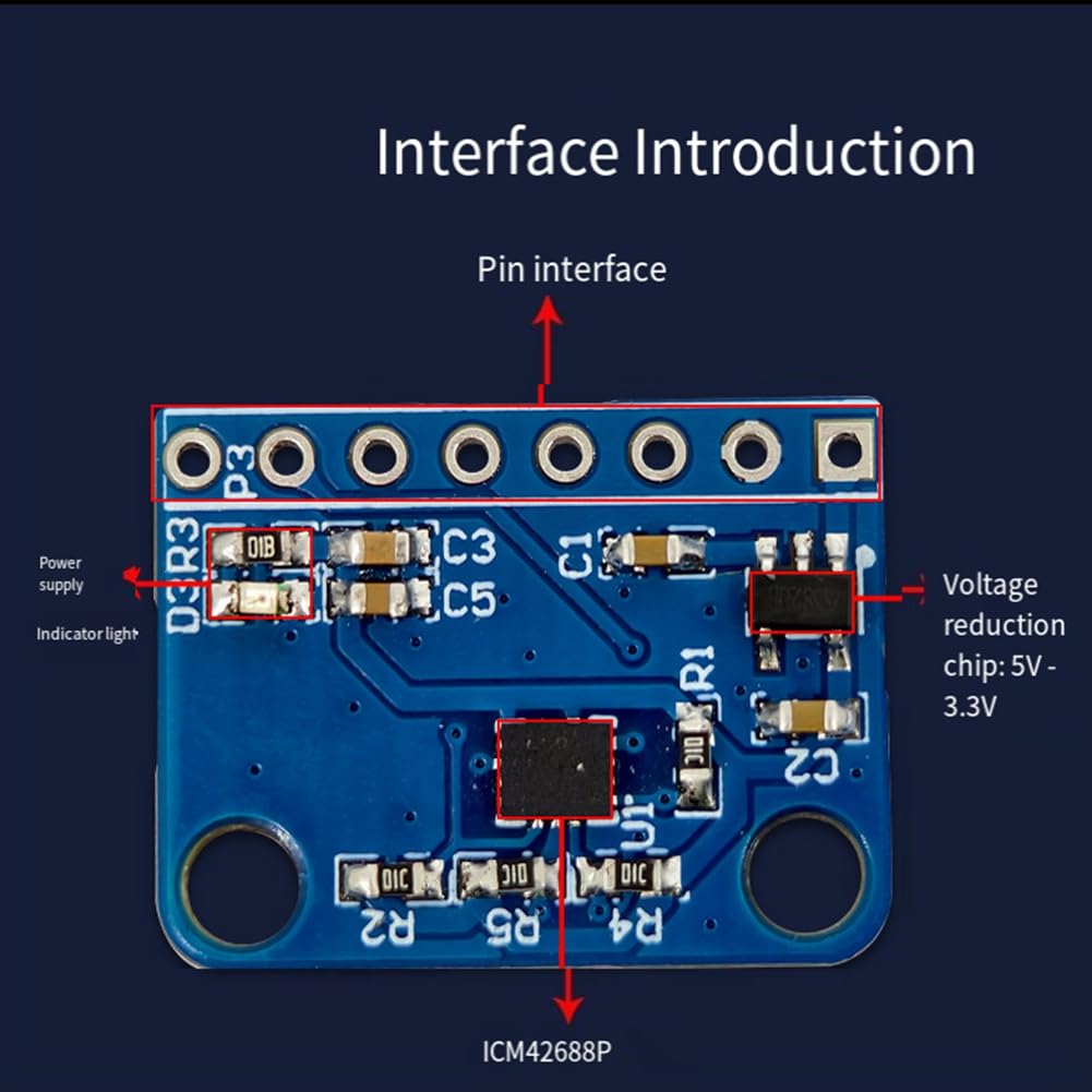 ICM42688 Sechs-Achsen-Lagesensormodul, Unterstützt IIC- und SPI-Treiber, Schnelle Serielle Port-Rücklaufrate