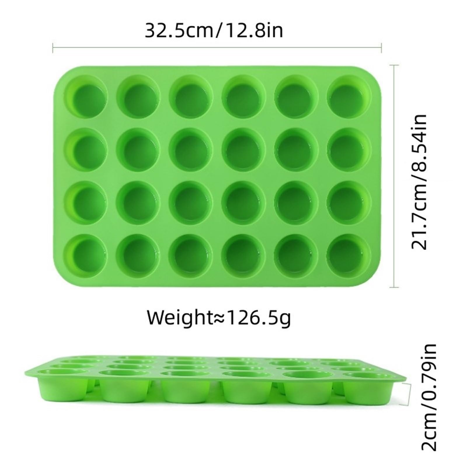 2 piezas de herramientas for hornear, 24 tazas redondas uniformes, molde for pasteles cocina para Pasteles(Orange)
