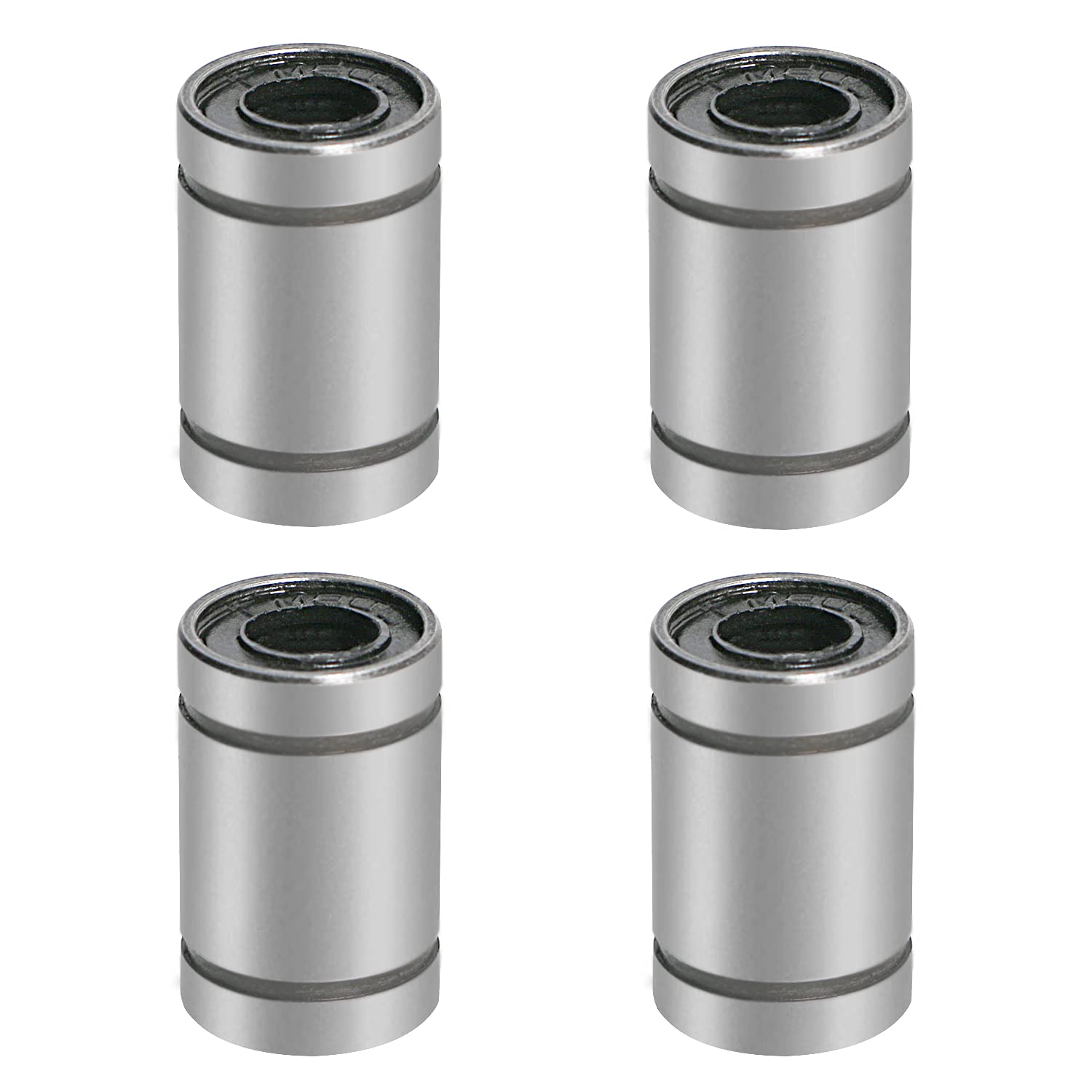Aopin LM8UU Cylinder Linear Motion Ball Bearing, ID 8mm, OD 15mm Linear Ball Bearings Sae52100 Carbon Steel, 4 Rows of Steel Balls, Great for CNC, 3D Printer, Linear Rail Guide 12 PCS