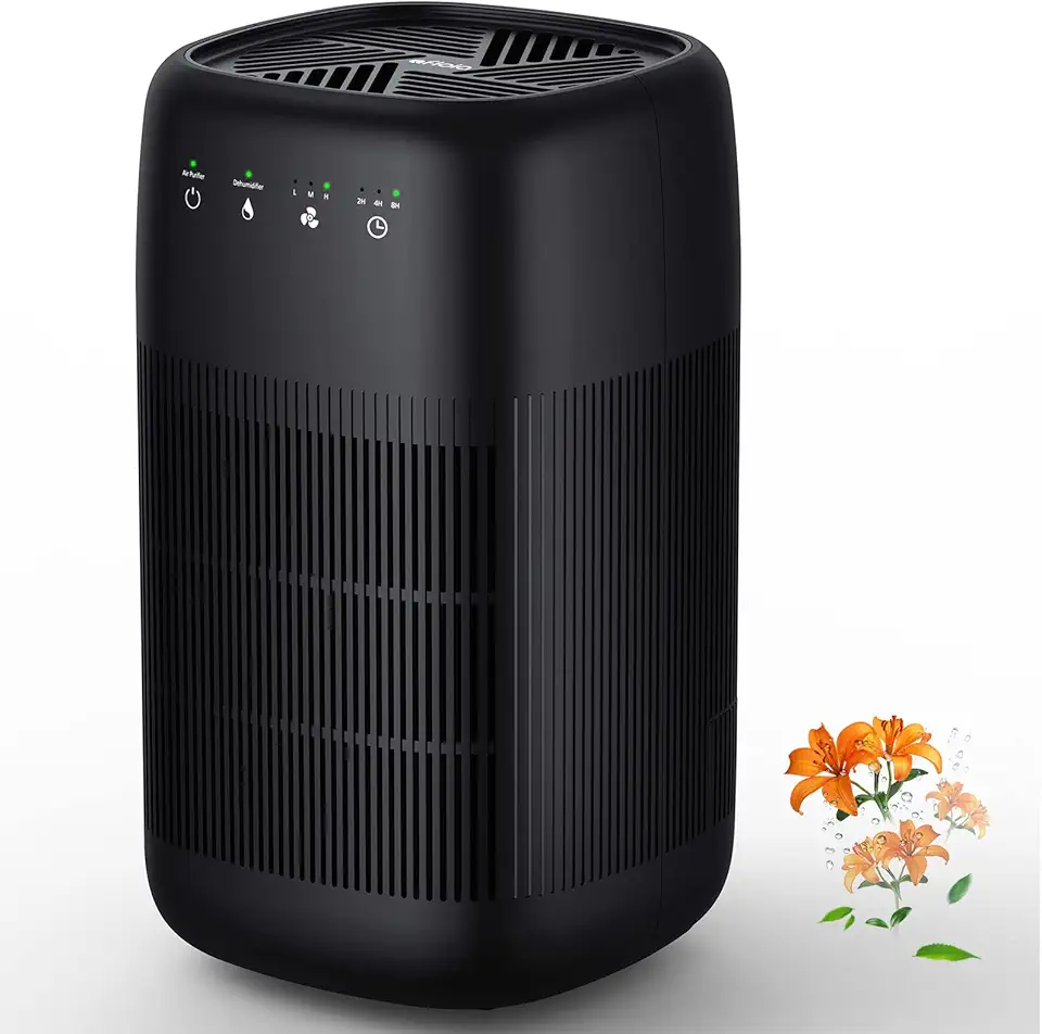 Afloia Purificador De Ar E Desumidificador Em 1, Purificador De Ar Com Filtro Eficiente, Pequeno Desumidificador Combinado Com Purificador De Ar, Remove Odores De Animais De Estimação, Poeira E Fuma