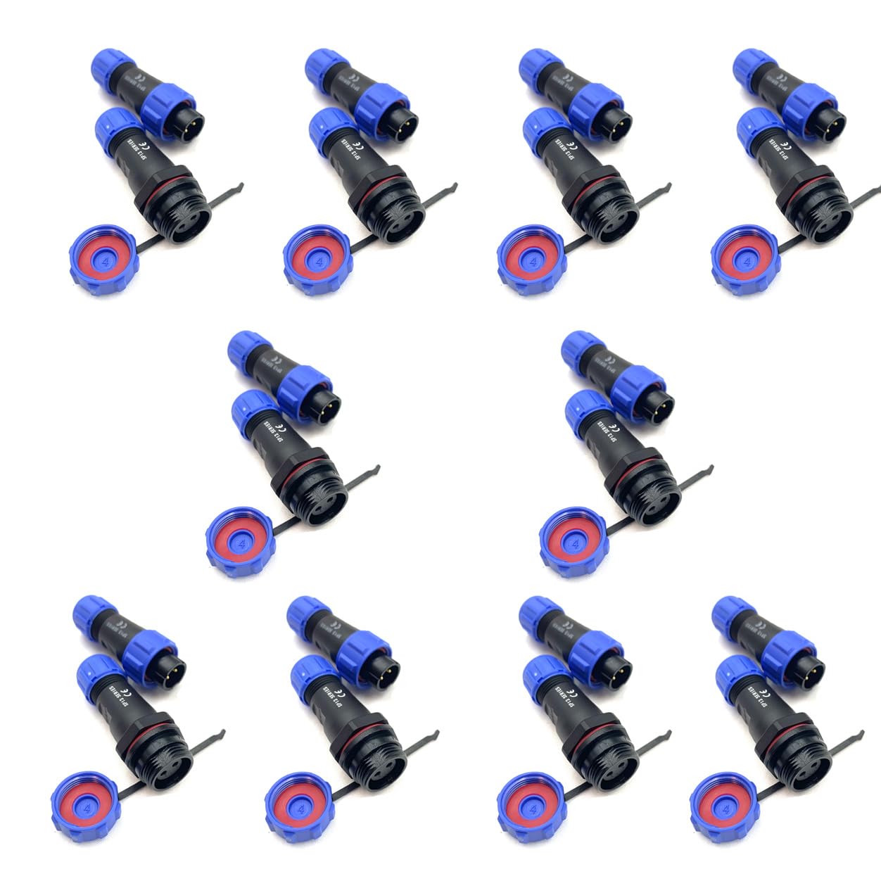 10 Stücke Anschlussstecker Luftfahrtstecker SP13 2 Polig, Männlicher Stecker und Weibliche Buchse Kabel Steckverbinder IP68 2 Pin Wasserdichter Rundsteckverbinder In-Line-Typ Aviation-Stecker 250V 13A