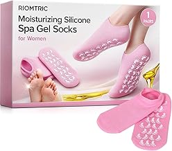 Moisturizing Silicone Spa Gel Socks for Women & Men Crack Heel Repair Socks with Natural Oil & Vitamin E for Dry Cracked Feet (Multicolor, 1 Pair) (1 PAIR)