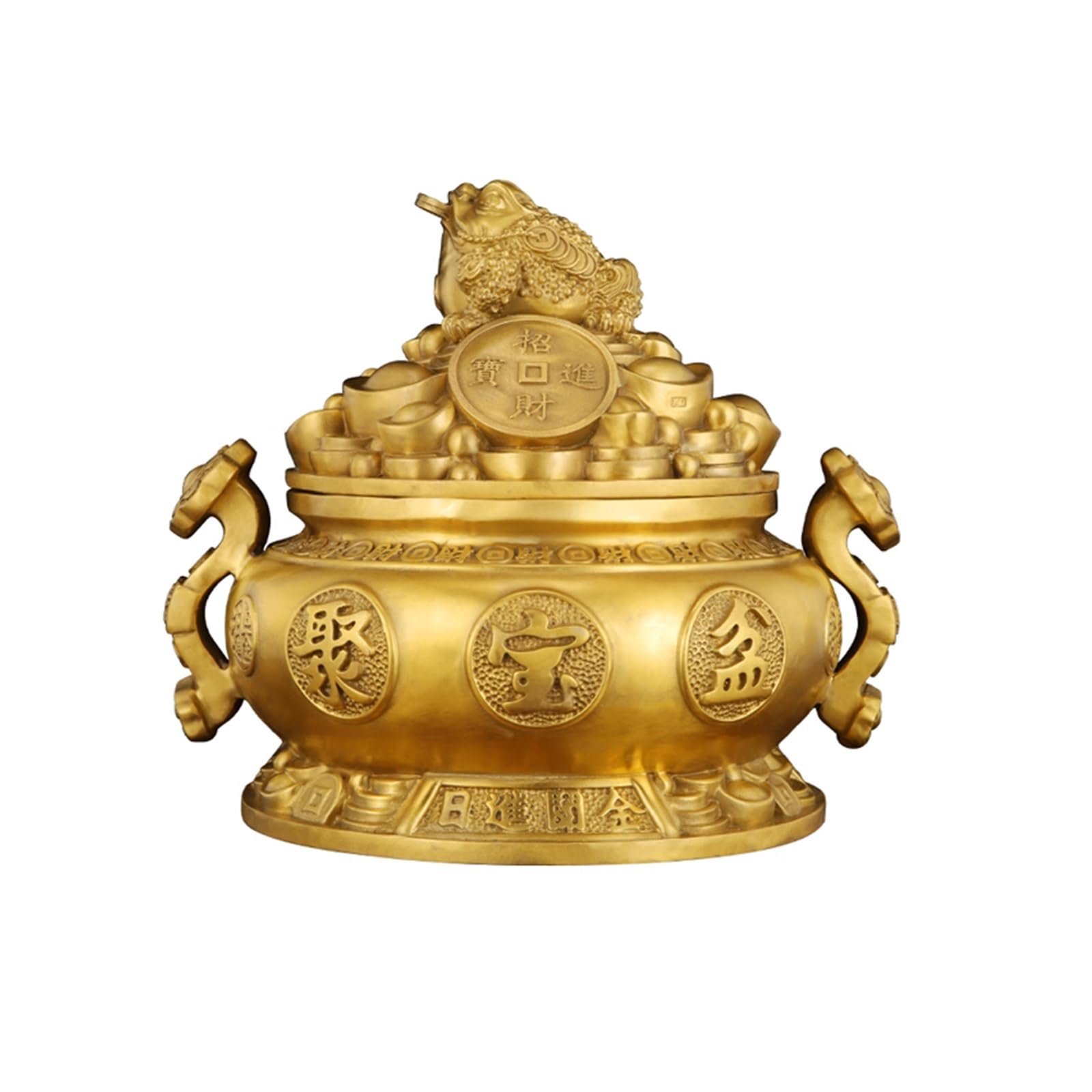 Statuen Ornament Feng Shui Geld-Glücksfrosch, chinesischer Glücksbringer for Wohlstand, Heimdekoration, Münzgeld, Glücksfrosch, chinesischer Glücksbringer for Wohlstand Feng Shui-Dekoration ( Size : S