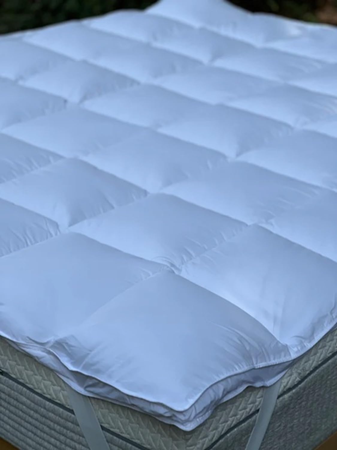 BIBIHOME - Topper Fibra 1000 Niucci in Cotone e Fibra Anallergica – Fresco, Traspirante, Antiacaro, Trapuntato a Quadri con Piping, 100% Made in Italy, Comfort e Morbidezza per Materasso